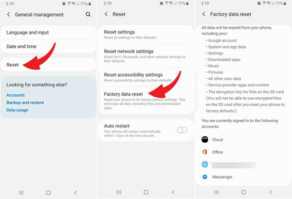 Đưa điện thoại về cài đặt gốc