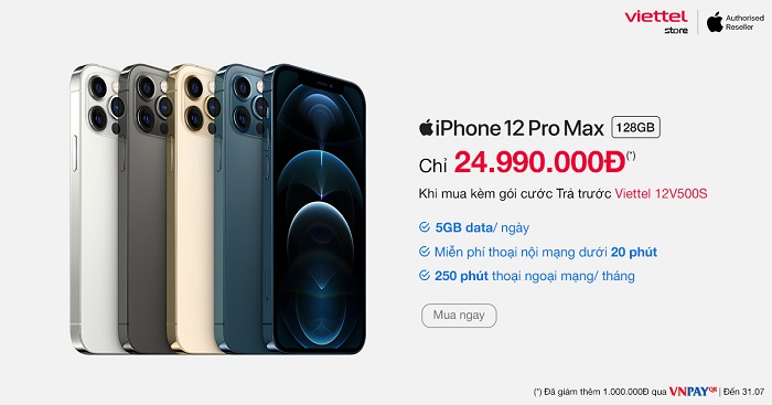 Giảm ngay đến 5 triệu đồng khi mua iPhone chính hãng kèm gói cước trả trước Viettel trọn gói năm