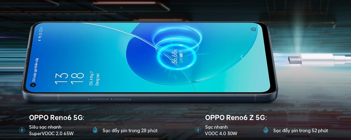 Thông số pin của Reno6 5G và Reno6 Z 5G