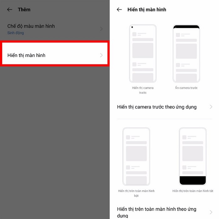 Ẩn lỗ đục trên màn hình Realme 8 5G