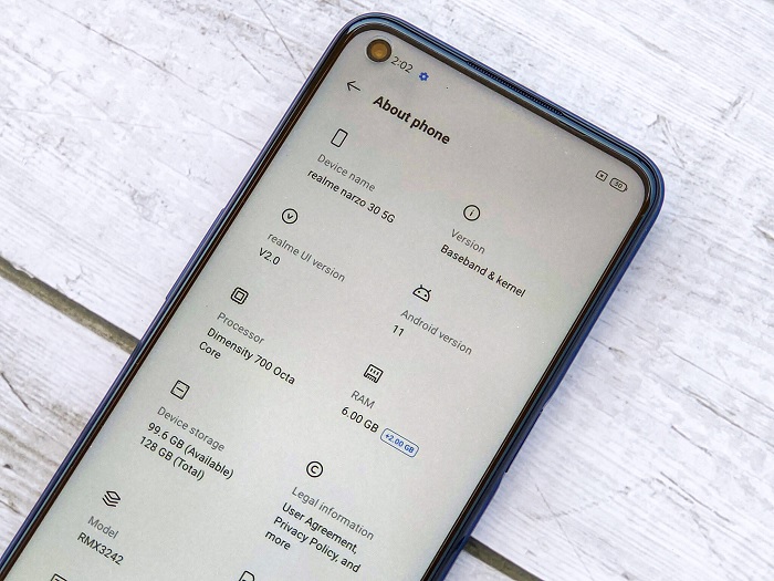 Thông số kỹ thuật của Realme Narzo 30 5G