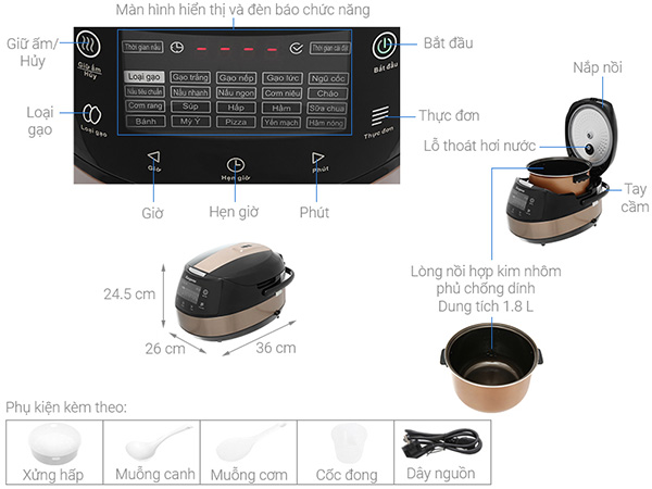 Nồi cơm điện tử Nồi cơm điện cơ Kangaroo