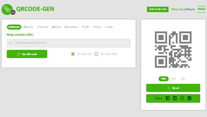 QRCODE-GEN là một trong những công cụ tạo mã QR Code vô cùng đơn giản