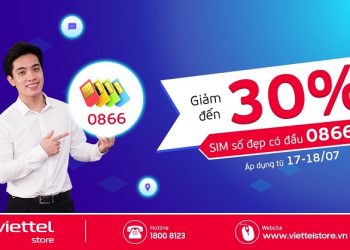 Giảm 30% SIM số đẹp có đầu 0866** tại hệ thống các siêu thị Viettel Store trên toàn quốc