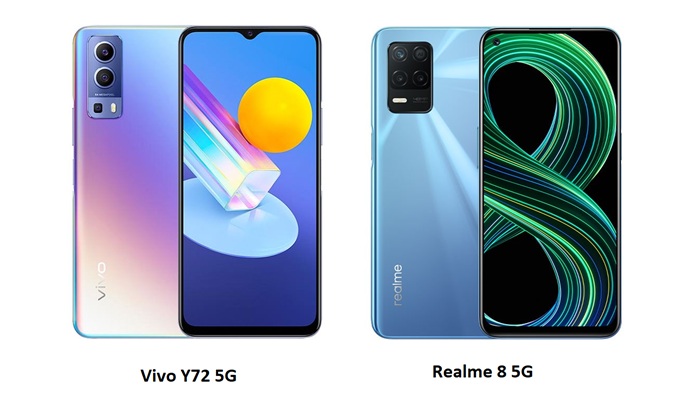 So sánh Realme 8 5G và Vivo Y72 5G
