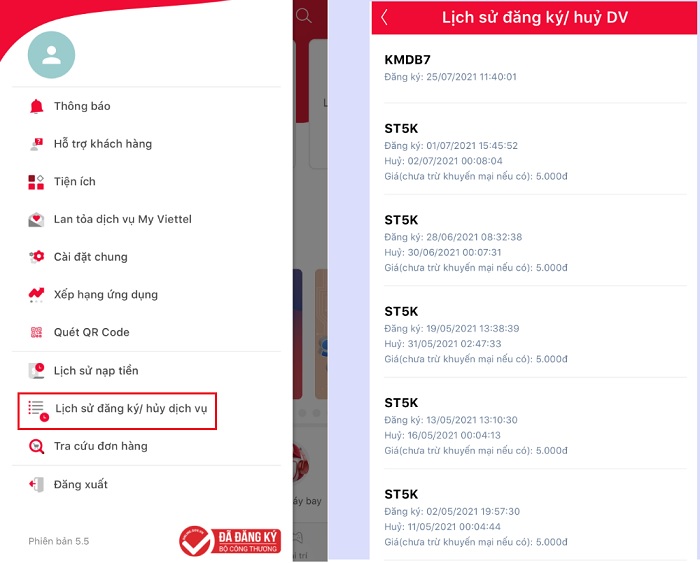 Giao dịch hiển thị theo tháng giúp người dùng dễ tra cứu