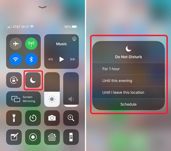 Bật nhanh tại trung tâm điều khiển của iPhone