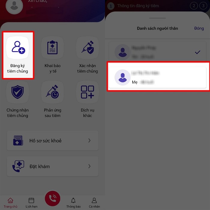 cách đăng ký tiêm vaccine Covid-19 cho người thân