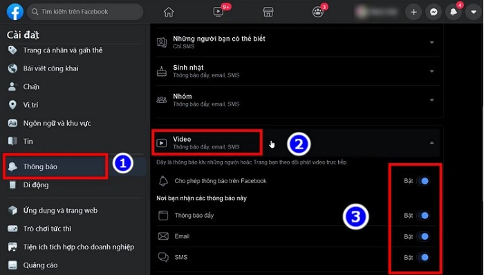 cách tắt thông báo live stream trên Facebook