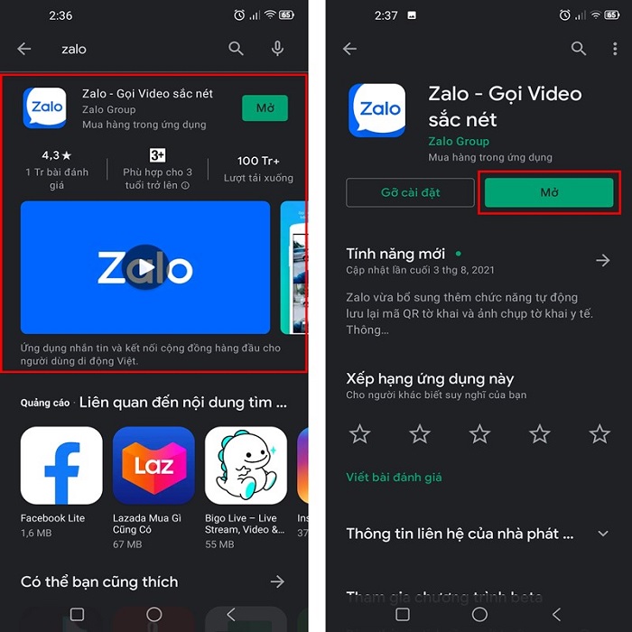 Cập nhật Zalo phiên bản mới nhất