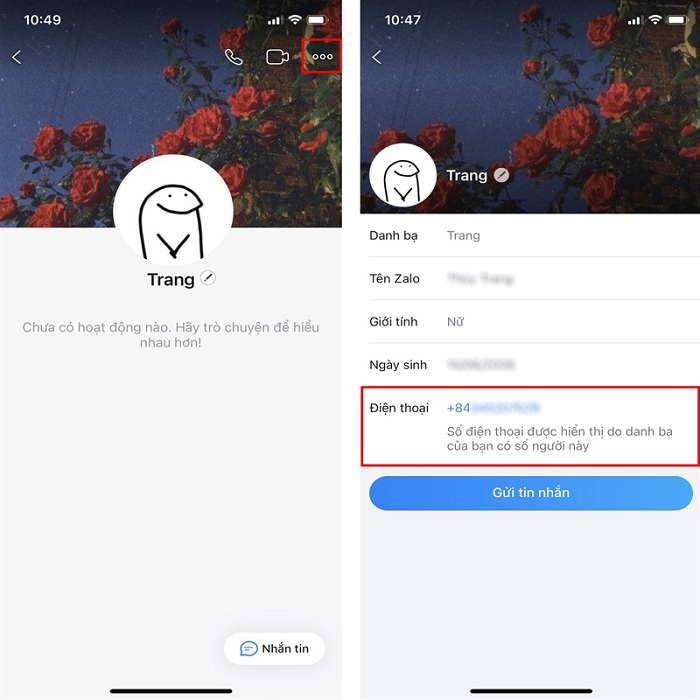 Sao chép số điện thoại