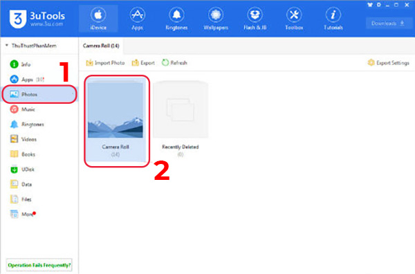Chuyển ảnh từ iPhone sang máy tính bằng iTunes bằng 3utools