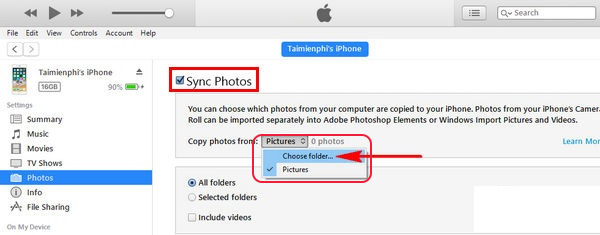 Cách thực hiện chuyển ảnh từ máy tính sang iPhone (2)