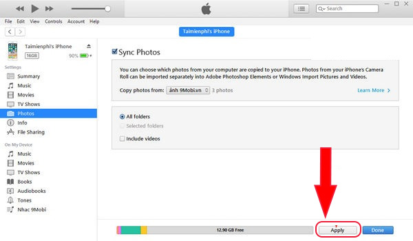 Cách thực hiện chuyển ảnh từ máy tính sang iPhone (3)
