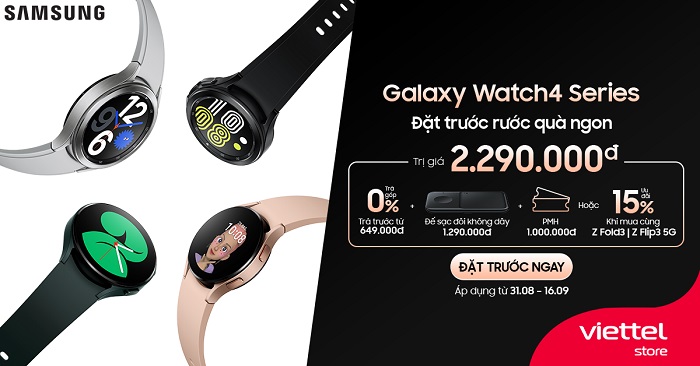 Đặt trước Samsung Galaxy Watch4 Series rước quà ngon trị giá 2.290.000 đồng
