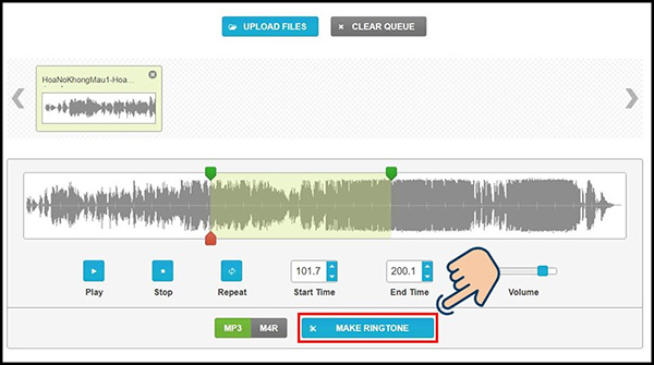 Ghép file MP3 online bằng Ringtone Maker (1)
