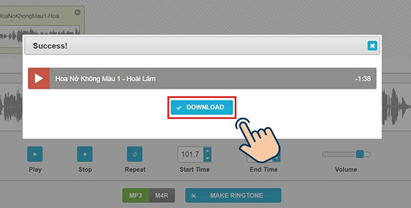 Ghép file MP3 online bằng Ringtone Maker (2)