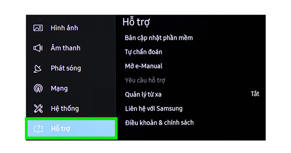Hướng dẫn khôi phục cài đặt gốc tivi Samsung (2)