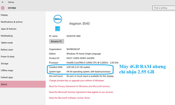 Kiểm tra BIOS có nhận RAM không