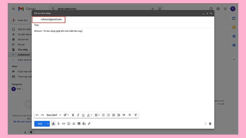 Gõ dấu + vào trước cụm từ