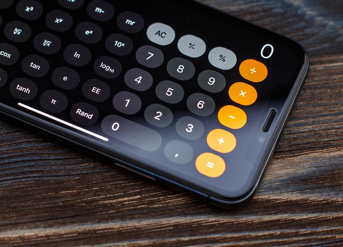 Giao diện ứng dụng máy tính trên iPhone