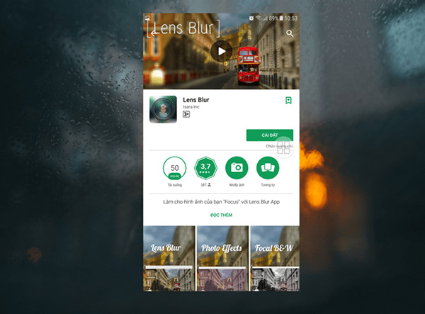 Ứng dụng làm mờ ảnh trên Android Lens Blur
