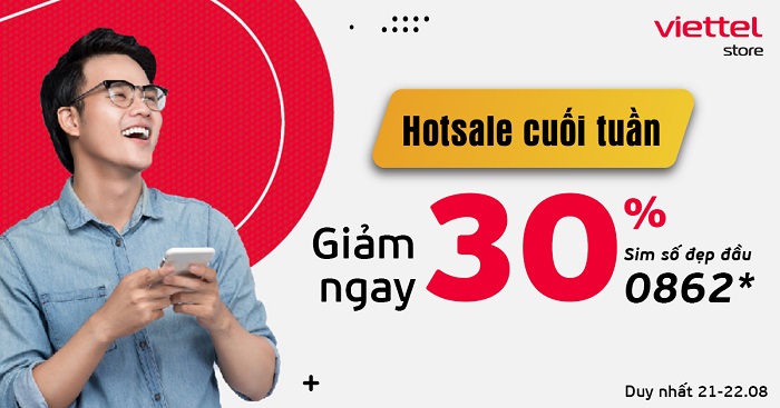 Viettel Store giảm 30% SIM số đẹp có đầu 0862**