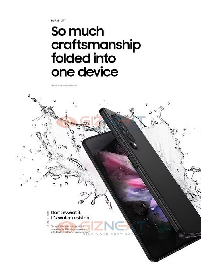 Galaxy Z Fold3 được trang bị tính năng chống nước