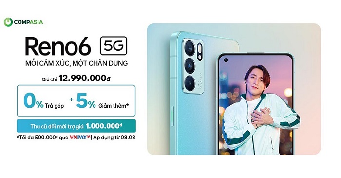 Thu cũ đổi mới lên đời OPPO Reno6 5G trợ giá 1.000.000 đồng chỉ có tại Viettel Store