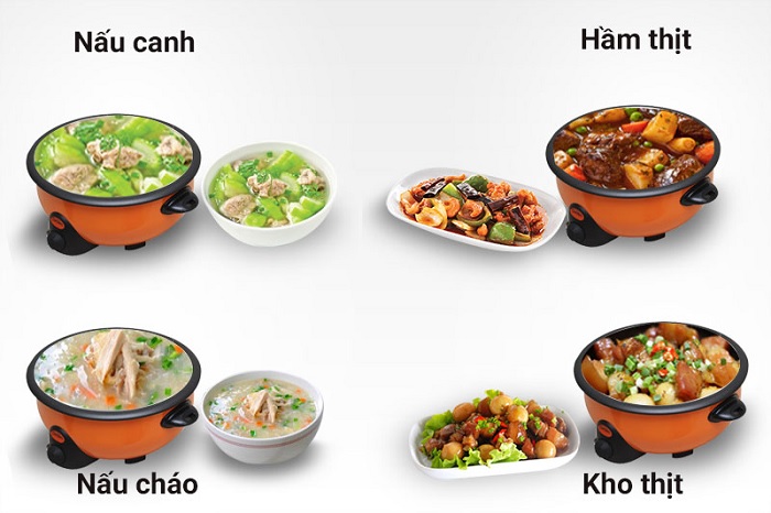 Nồi lẩu điện nấu được nhiều món khác nhau