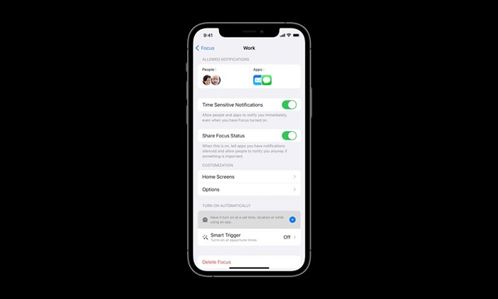 iOS 15 giúp tập trung vào công việc hơn