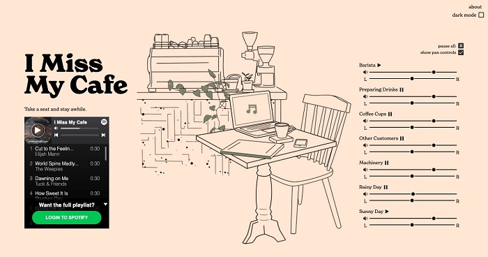 Giao diện website imissmycafe.com