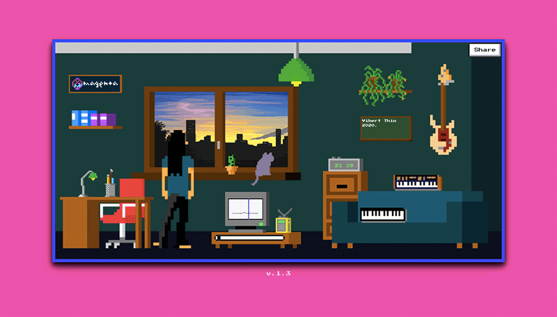 Giao diện website Magenta – Lo-Fi Player