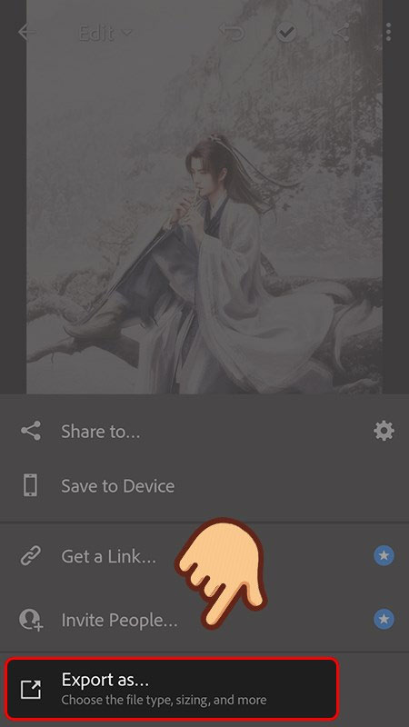 Cách xuất ảnh Lightroom trên điện thoại (1)