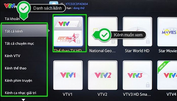 Phần mềm VTV Plus cho Android TV Box