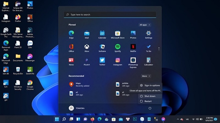 Cách tắt máy tính trên Windows 11