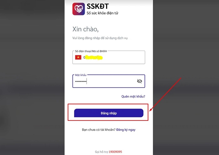 Đăng nhập vào tài khoản vừa tạo
