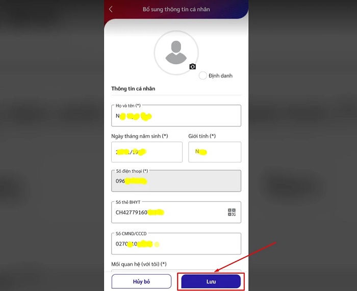 Chọn lưu thông tin