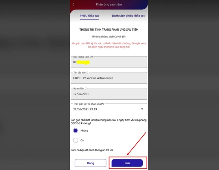 Cập nhật tình hình phản ứng sau tiêm