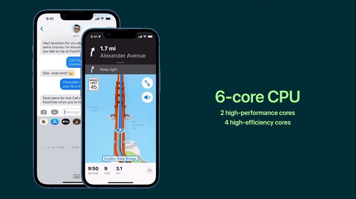 Apple A15 Bionic có 6 nhân trong đó Snapdragon X60 modem hoạt động ổn định hơn so với X55 modem trên iPhone 12 series