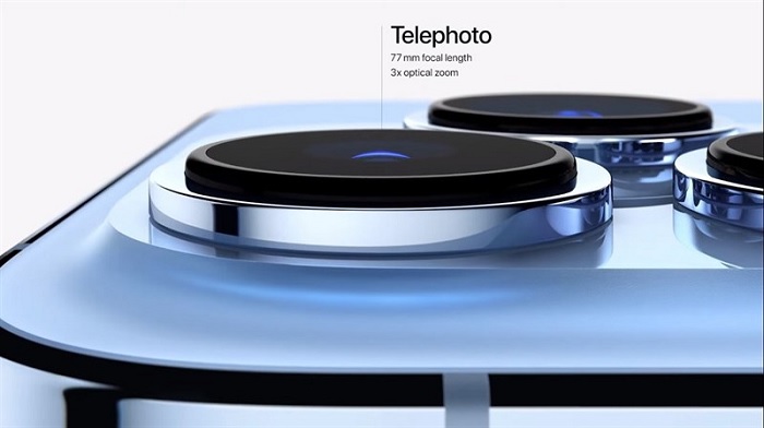 iPhone 13 Pro sở hữu cụm 3 camera sau với camera tele thần thánh