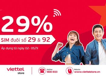 Chào mừng Quốc khánh 2/9, Viettel Store giảm 29% SIM số có đuôi 29 và 92