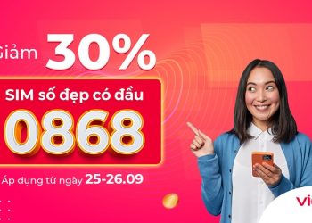 Giảm 30% SIM số đẹp có đầu 0868** duy nhất cuối tuần này tại Viettel Store
