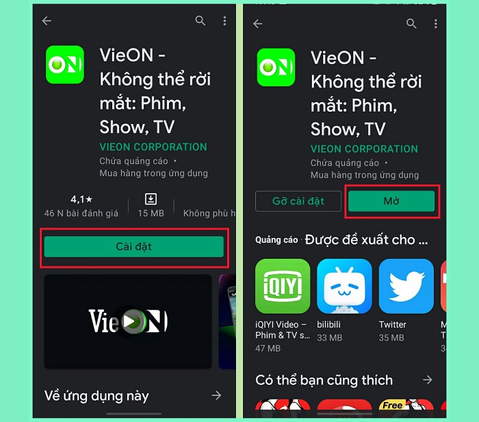 ứng dụng VieON là gì