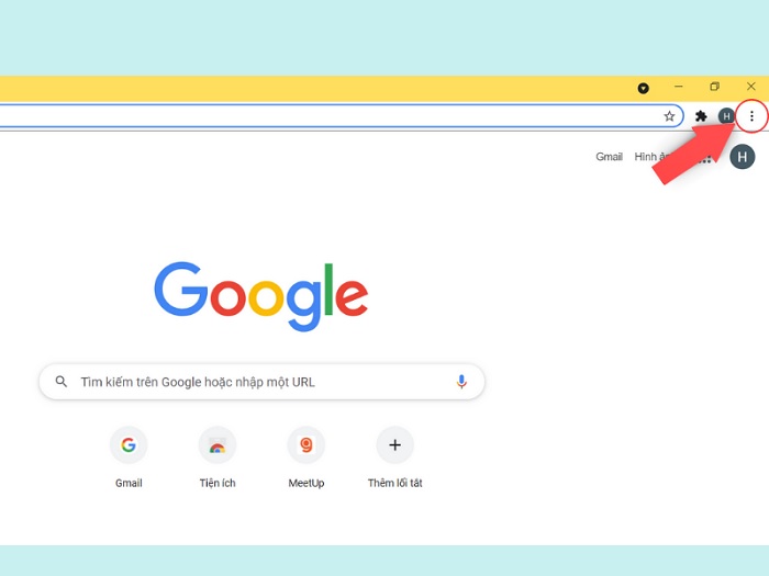 Click vào dấu ba chấm ở góc bên phải của màn hình