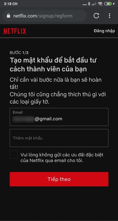 Cách đăng ký Netflix trên điện thoại