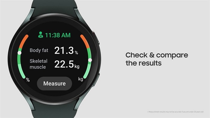 Kết quả đo thành phần cơ thể bằng Galaxy Watch4