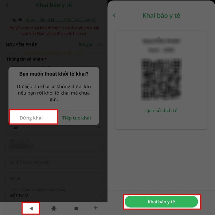 Dừng khai báo y tế khi hệ thống đang lỗi