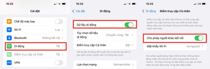 cách phát wifi từ điện thoại iPhone
