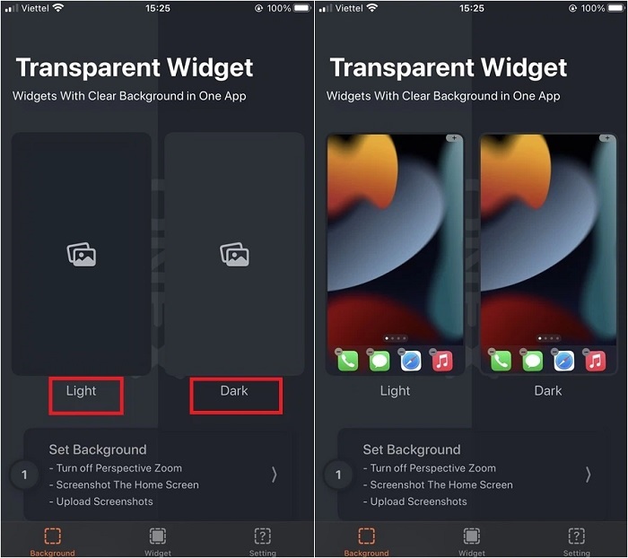 Cách tạo widget trong suốt trên iPhone